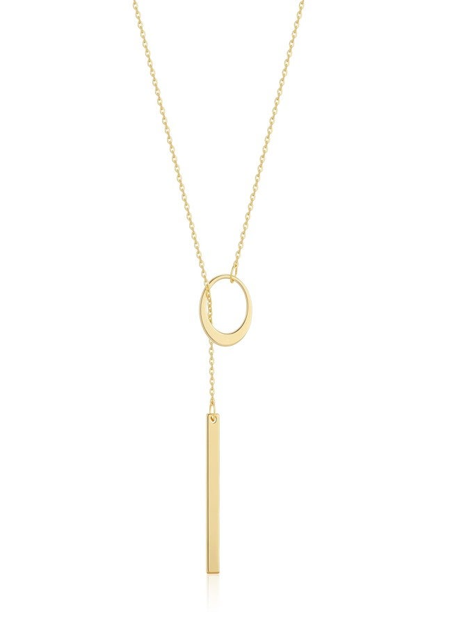 Hergory Lariat Gold Necklace for Women Trendy, Dainty 14k Gold Plated Drop Bar Pendant Lariat Y Shaped Long Necklaces Fashion Jewelry for Women Gift - Image 5